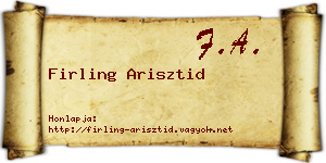 Firling Arisztid névjegykártya